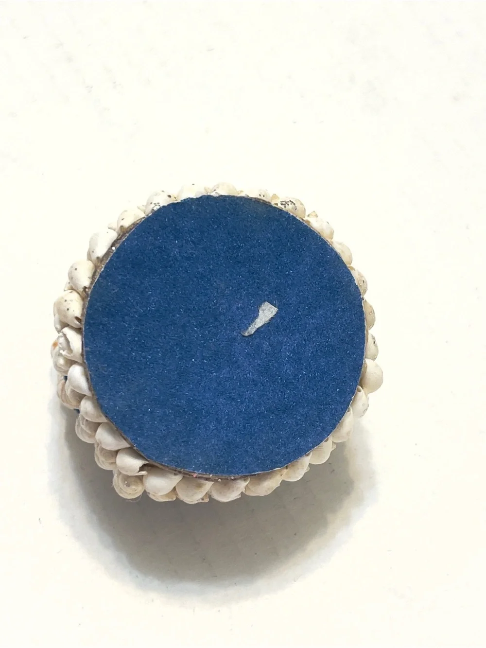 Sea shell round trinket jewelry box glitter coastal
